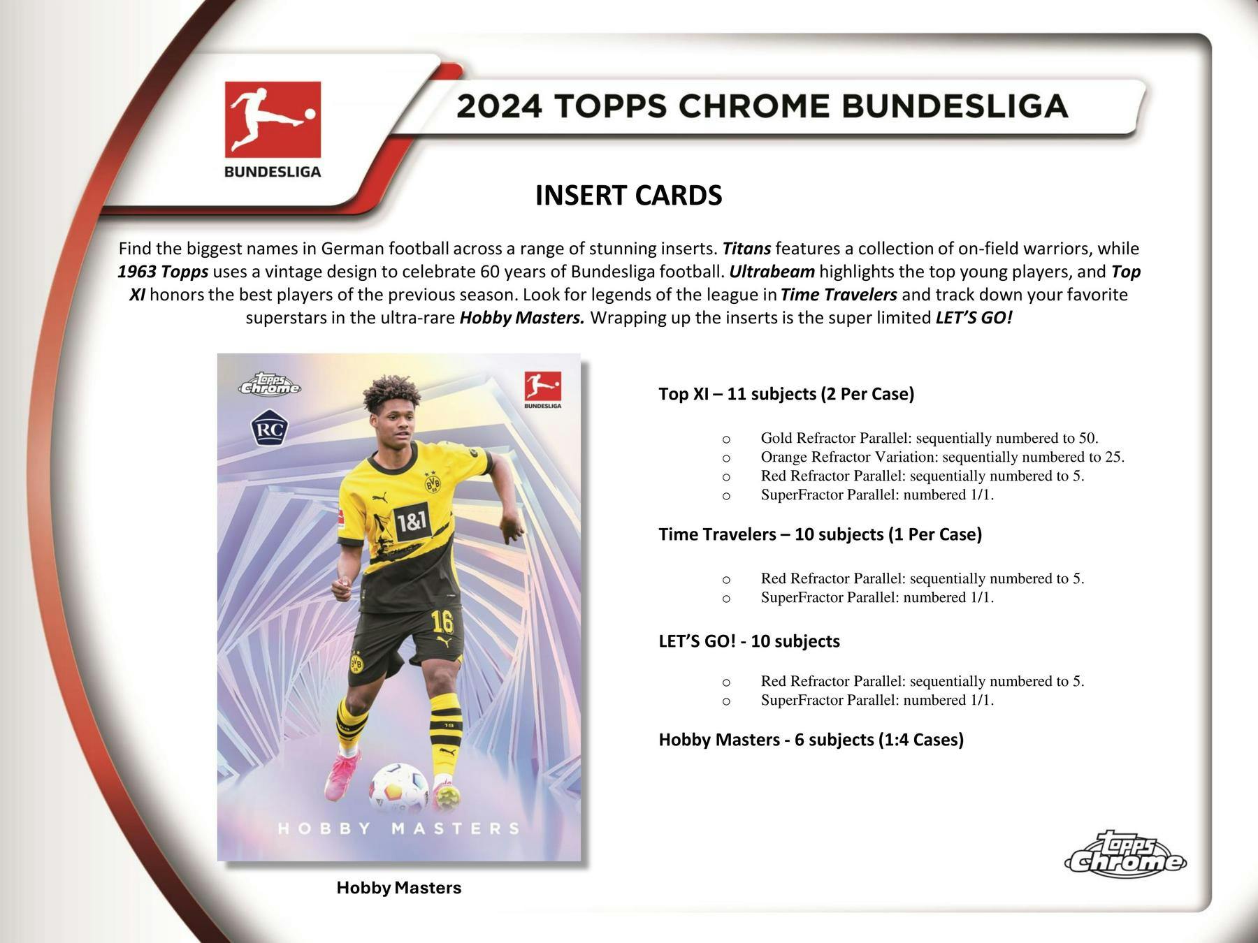 2023/24 Topps Chrome Bundesliga Soccer Hobby Box (1 Auto) - Soccer Hobby Box