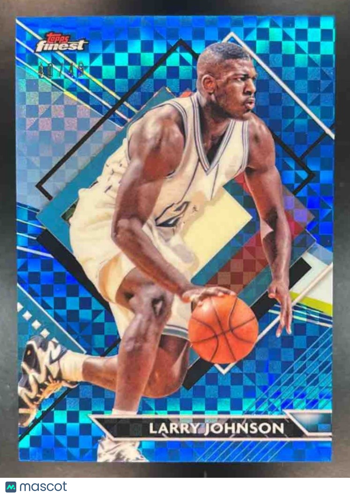 2023-24 Topps Finest Larry Johnson Blue Checkerboard /49 #263 Rare Hornets - Sports Cards
