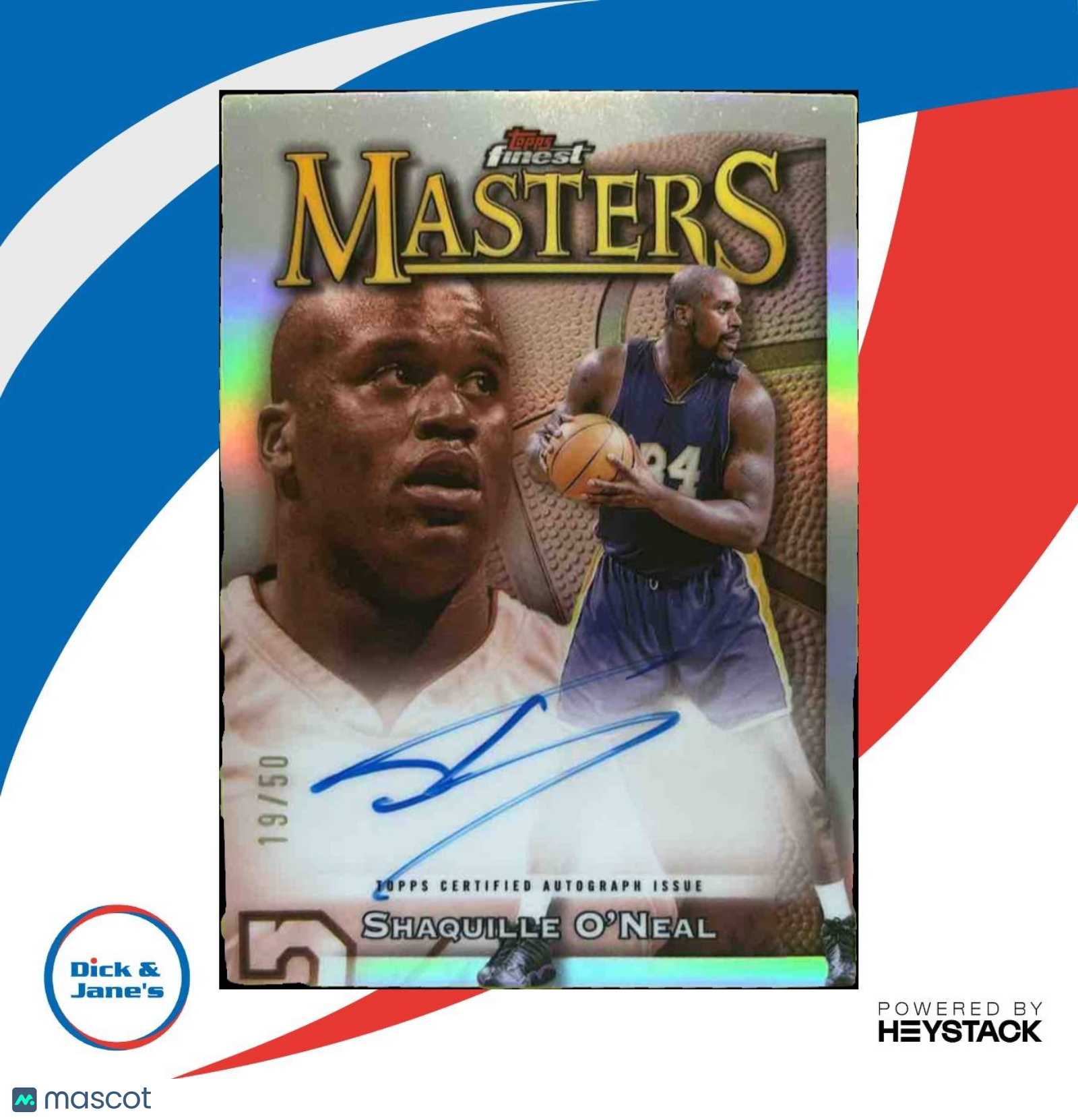 2023-24 Topps Finest Shaquille O’Neal Masters Auto Gold /50 Los Angeles Lakers - Sports Cards