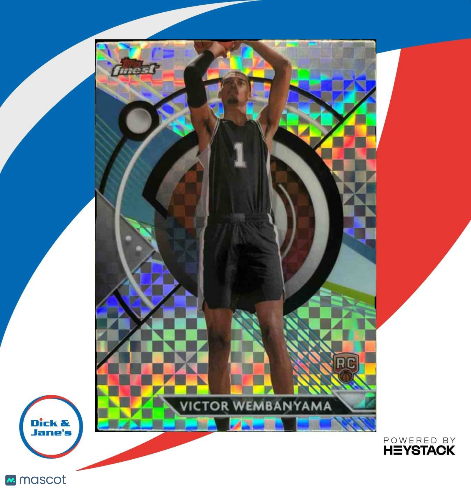2023-24 Topps Finest Victor Wembanyama Checkerboard #76 RC San Antonio Spurs - Sports Cards