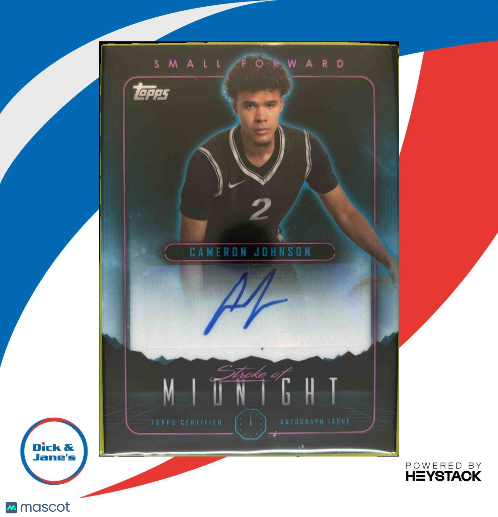 2023-24 Topps Midnight Cameron Johnson Stroke of Auto #SMA-CJ - Sports Cards
