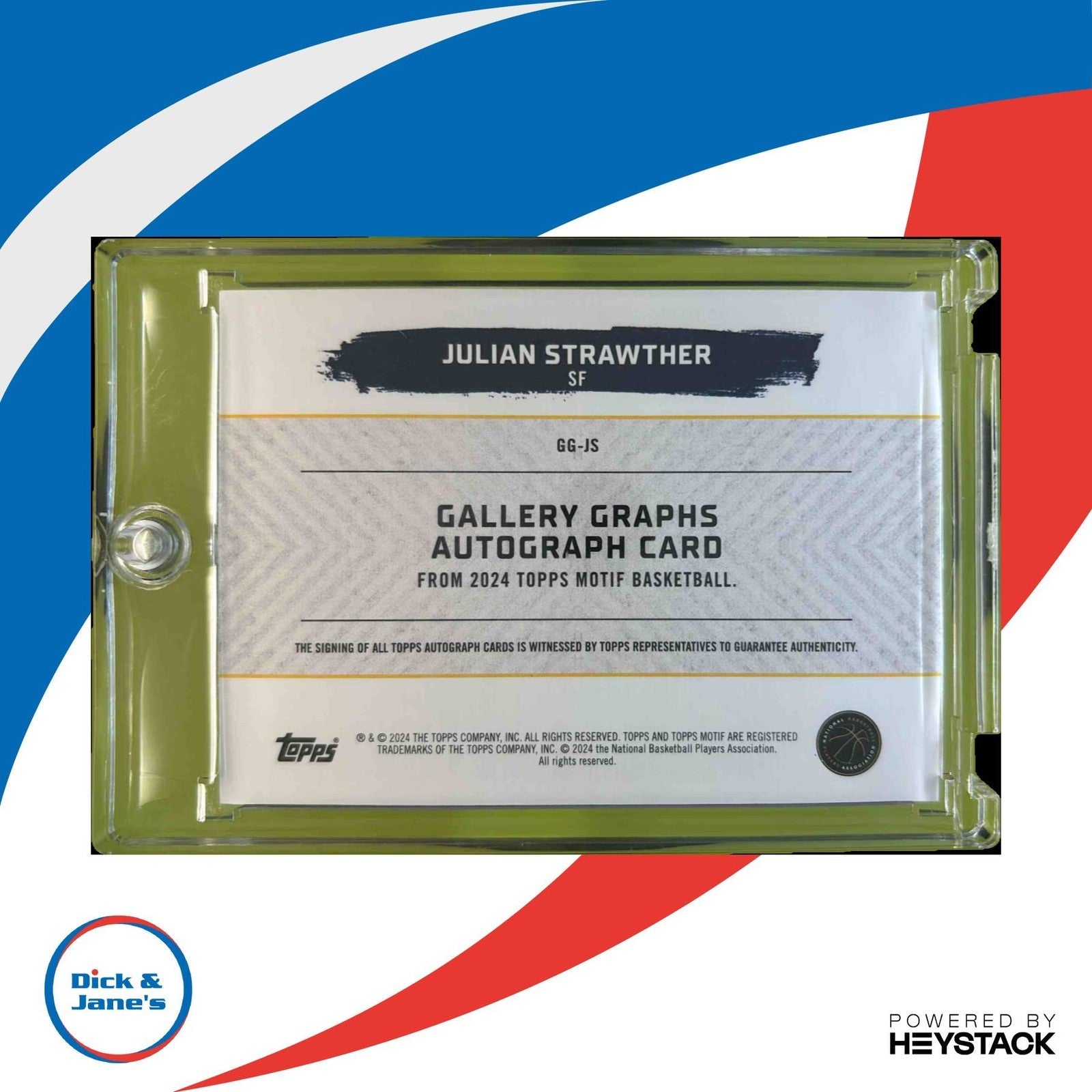 2023-24 Topps Motif Julian Strawther Gallery Graphs 47/99 RC Auto Denver Nuggets - Sports Cards