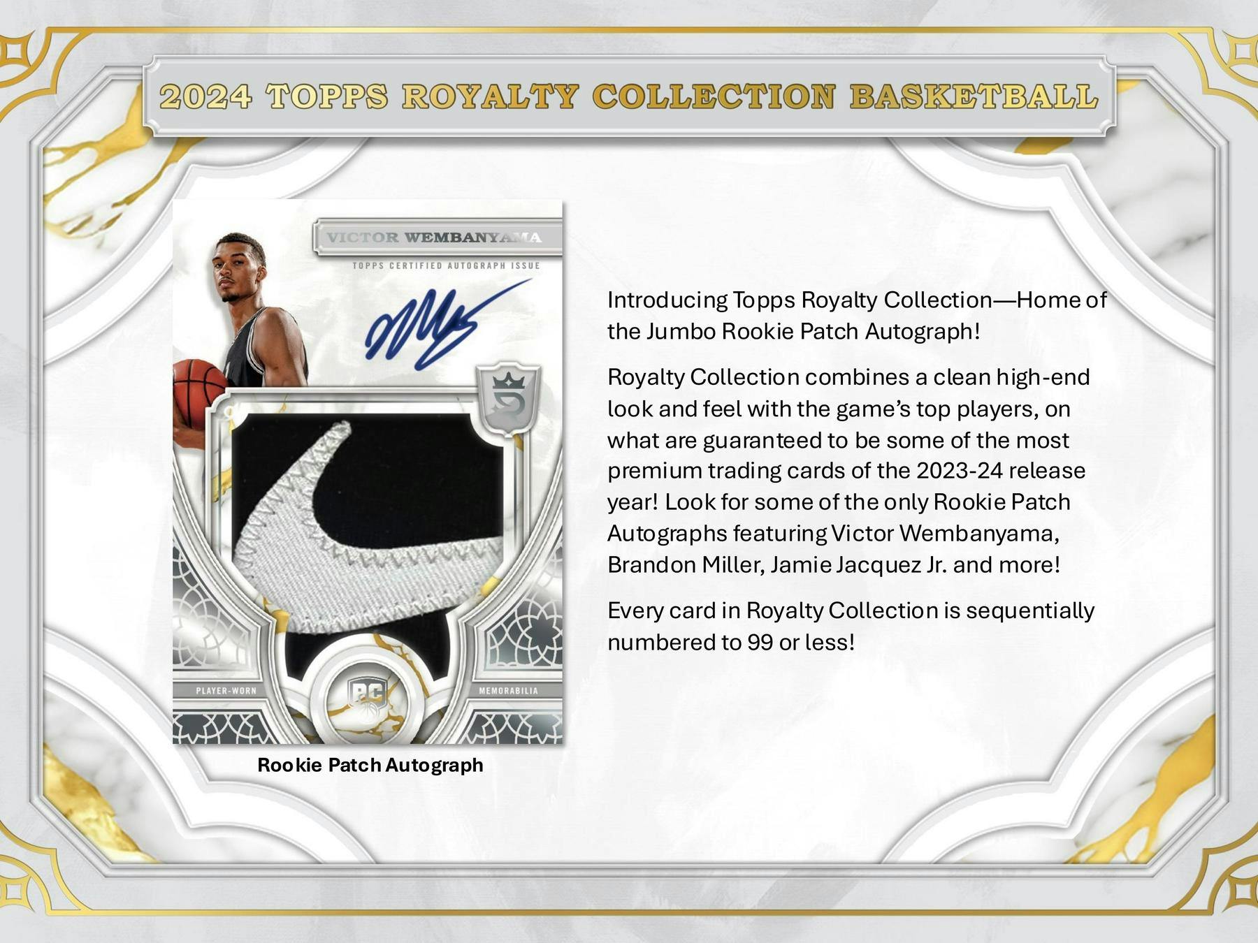 2023/24 Topps Royalty Collection Basketball Hobby Box / SEP 25TH - NBA Hobby Box