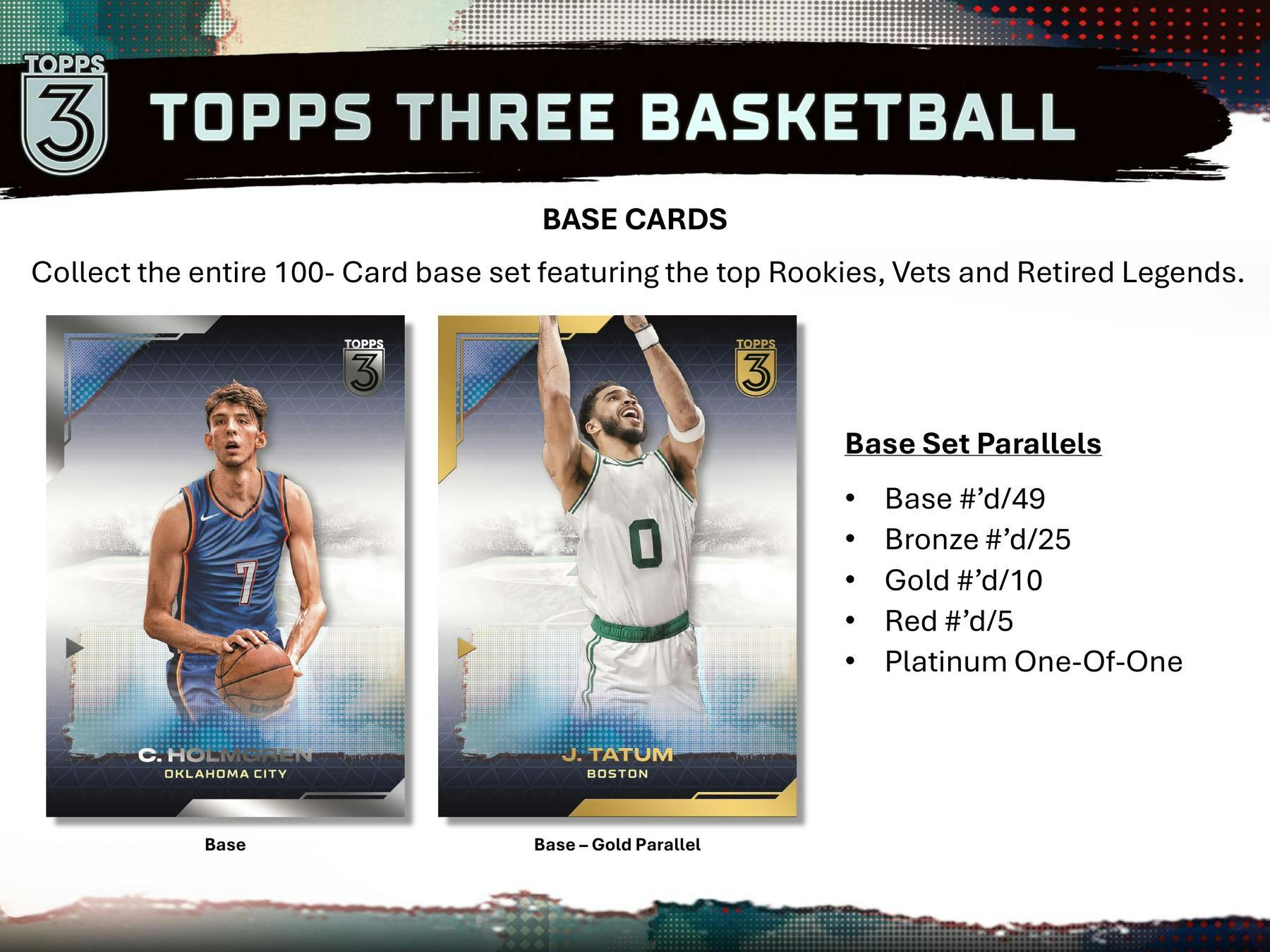 2023/24 Topps Three Basketball Hobby Box (Two Encased Autos) - NBA Hobby Box