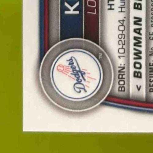 2023 Bowman Draft Kendall George Chrome Auto 1st Prospect Los Angeles Dodgers - Sports Cards