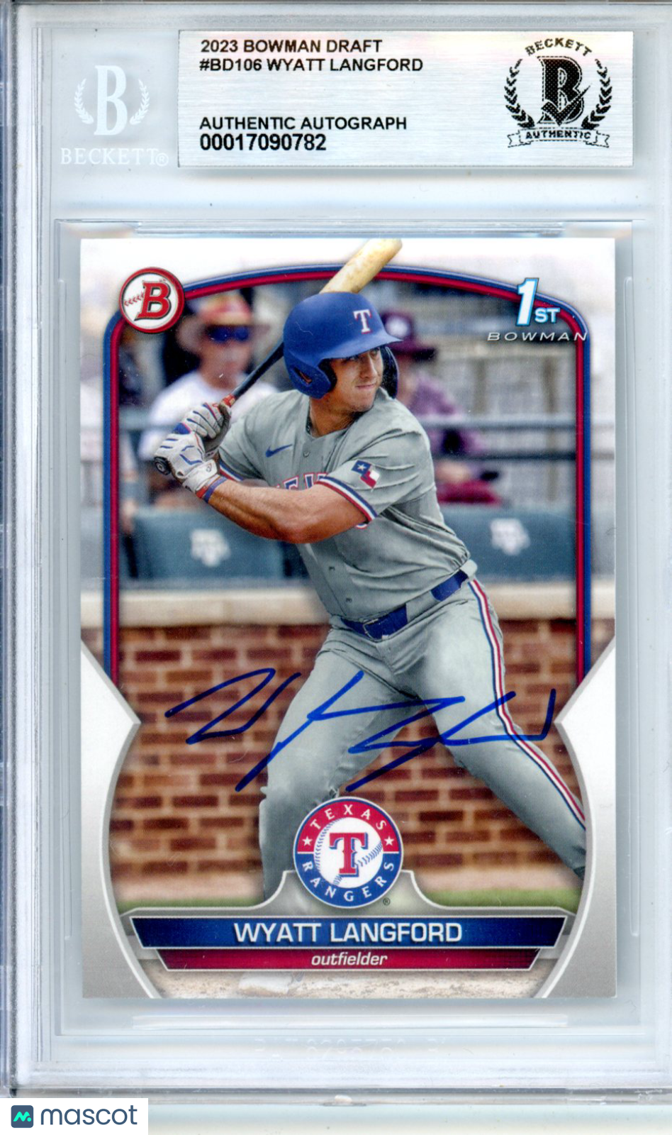 2023 Bowman Draft Wyatt Langford Autograph #BD106 BGS Authentic BAS Authentic - Graded Sports Cards
