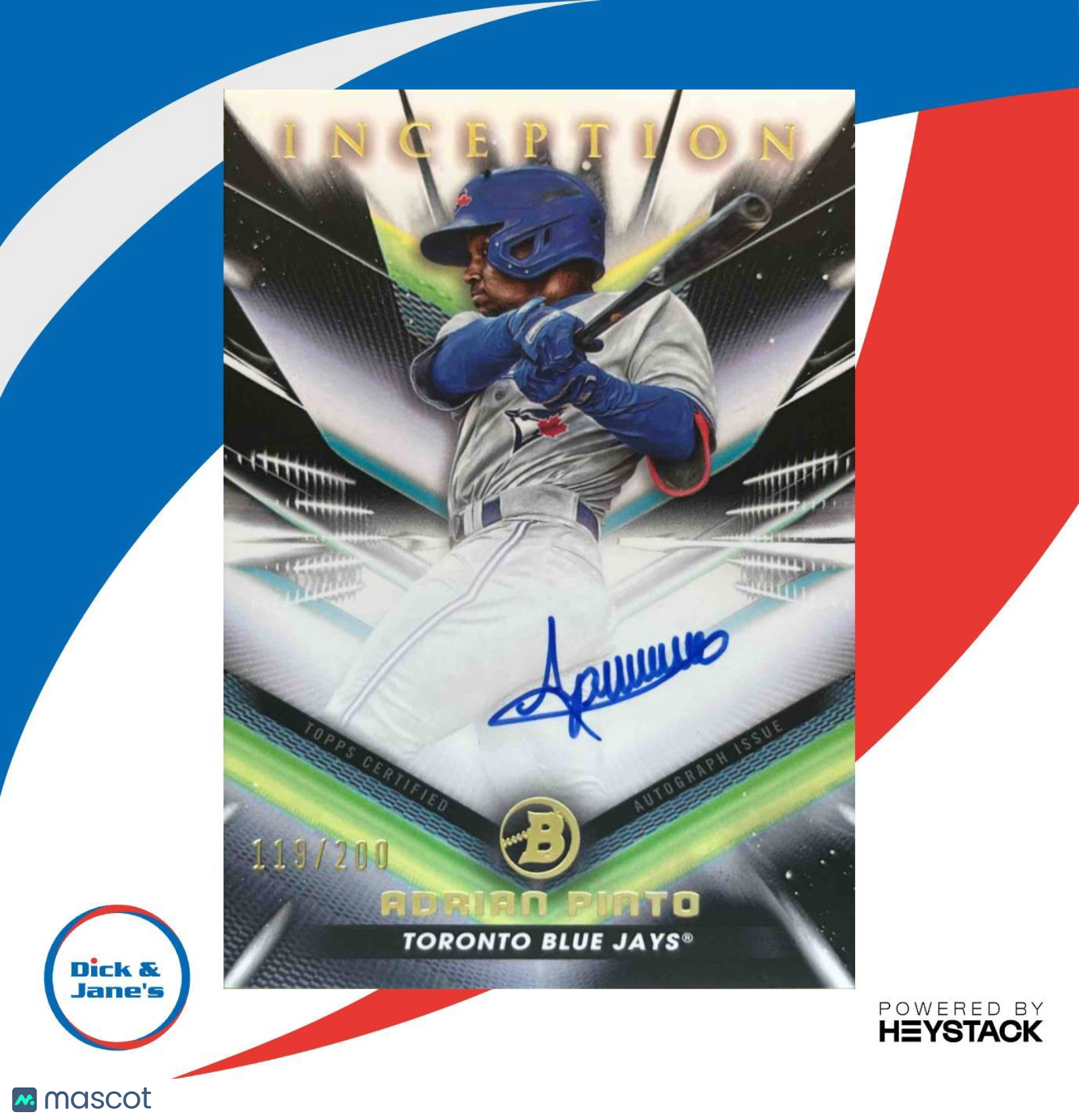 2023 Bowman Inception Adrian Pinto Auto 119/200 #BPA-AP Toronto Blue Jays - Sports Cards