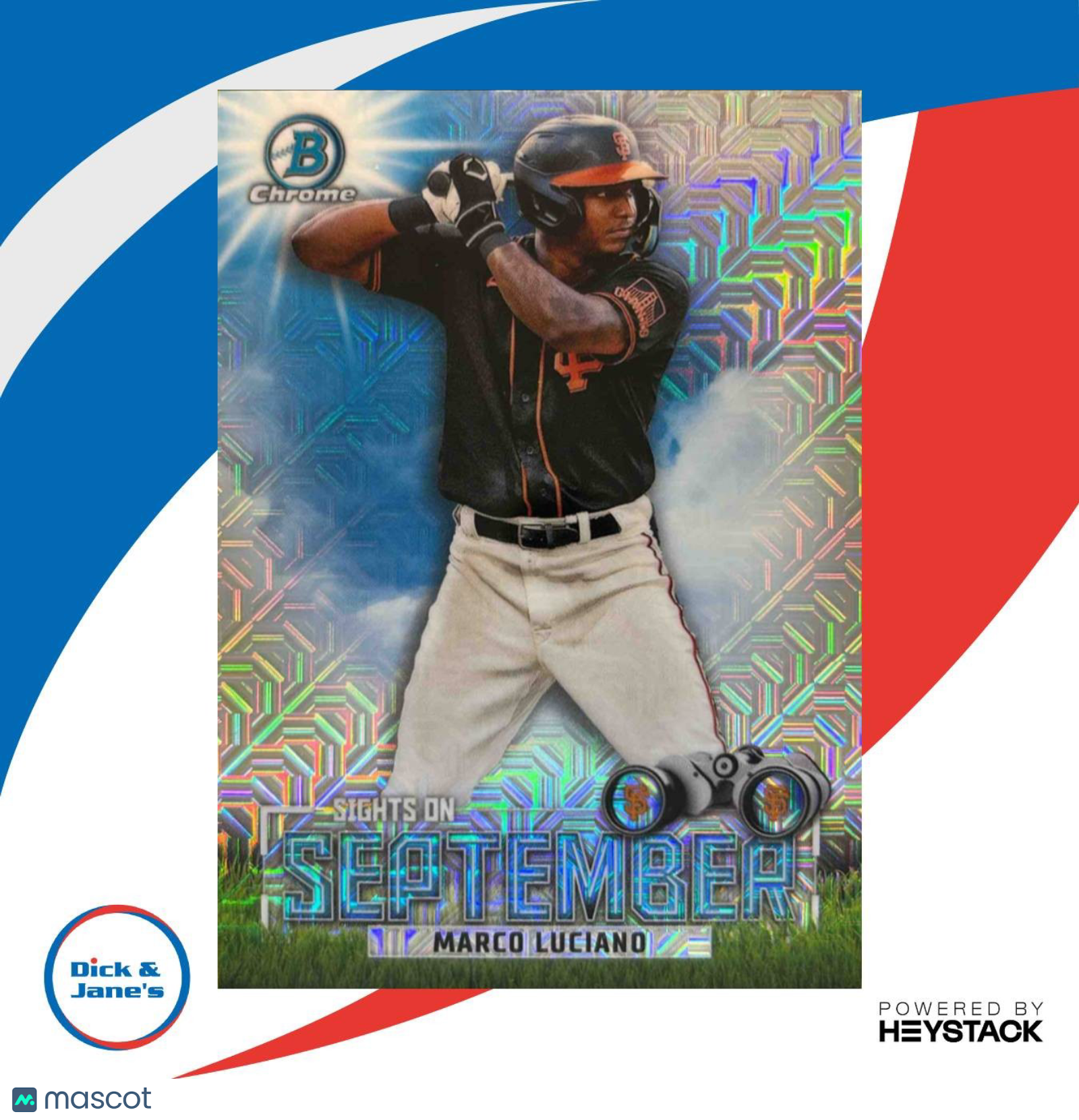 2023 Bowman Marco Luciano Sights on September Mega Box Mojo Refractor SF Giants - Sports Cards