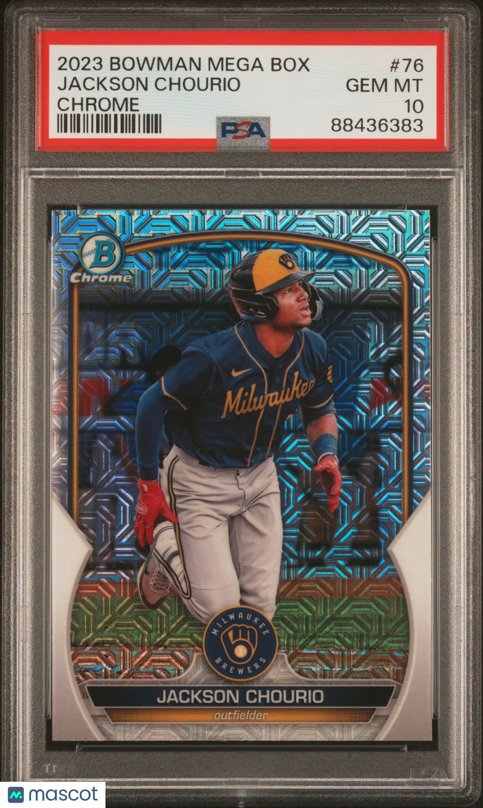 2023 Bowman Mega Box Chrome Jackson Chourio #76 PSA 10 - Graded Sports Cards