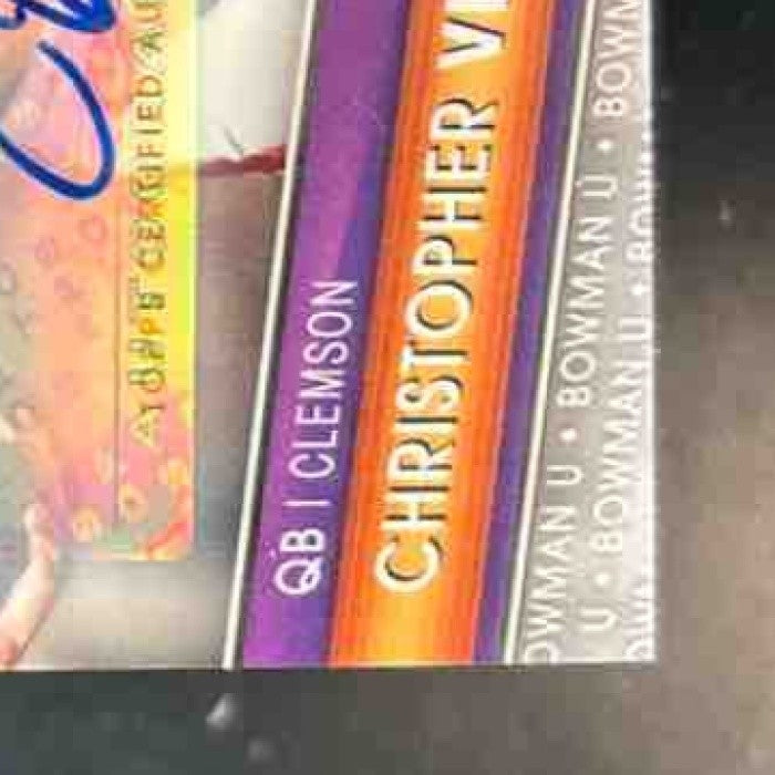 2023 Bowman University Chrome Christopher Vizzina Prospect Auto Clemson Tigers - Sports Cards