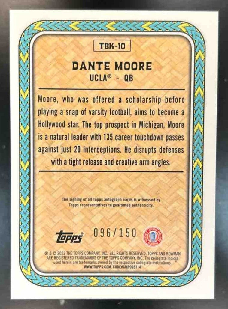 2023 Bowman University Chrome Dante Moore The Big Kahuna Auto /150 #TBK-10 - Sports Cards