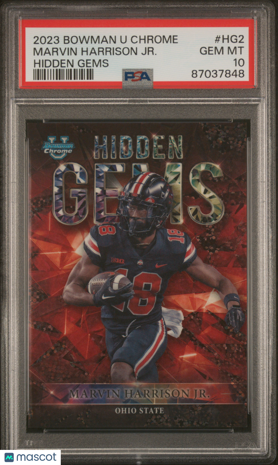 2023 Bowman University Chrome Hidden Gems Marvin Harrison JR. #HG2 PSA 10 - Graded Sports Cards