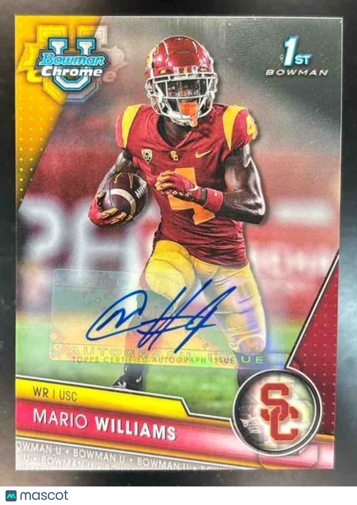 2023 Bowman University Chrome Mario Williams Prospect Auto #184 USC Trojans - Sports Cards
