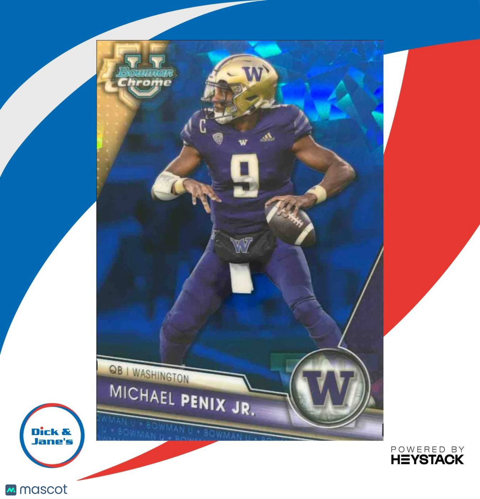 2023 Bowman University Chrome Sapphire Michael Penix Jr. #141 Washington Huskies - Sports Cards