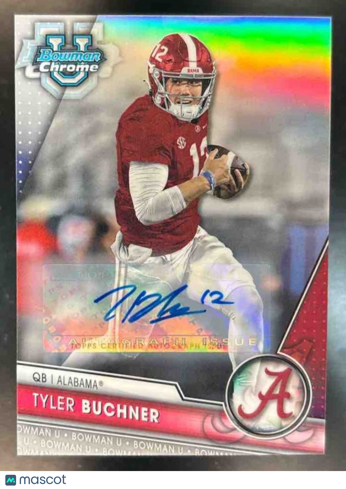 2023 Bowman University Chrome Tyler Buchner Prospect Auto Refractor /499 Crimson - Sports Cards