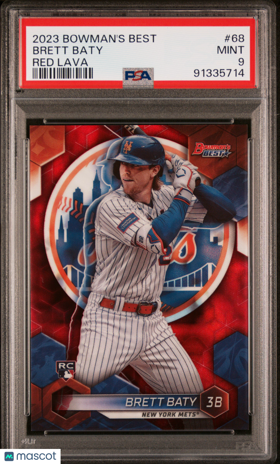 2023 Bowman’s Best Brett Baty Red Lava #68 PSA 9 - Graded Sports Cards