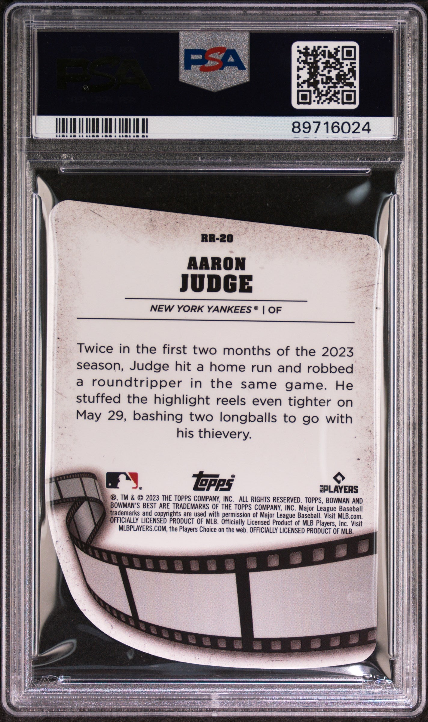 2023 Bowman’s Best Reel To Reel Die-Cuts Aaron Judge #RR20 PSA 10 - Graded Sports Cards
