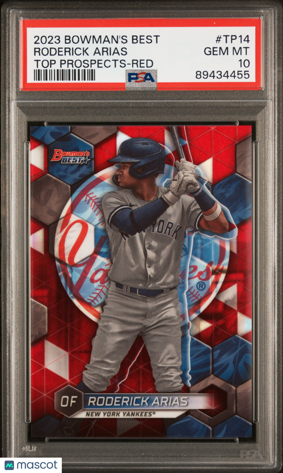 2023 Bowman’s Best Top Prospects Roderick Arias Top Prospects Ref /10 PSA 10 - Graded Sports Cards