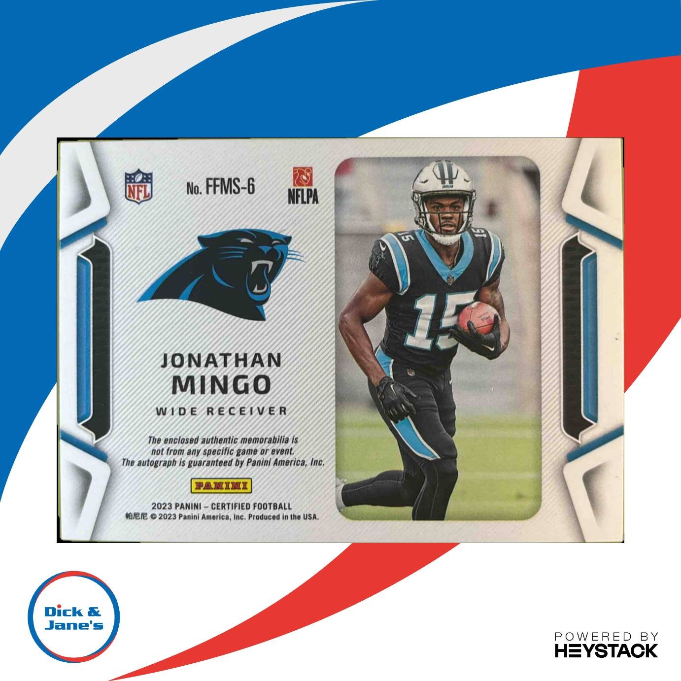 2023 Certified Jonathan Mingo Freshman Fabric Mirror Signatures Pink /299 Auto - Sports Cards