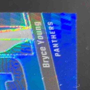 2023 Donruss Optic Bryce Young First Year Fresh Blue Hyper MEM RC Panthers - Sports Cards