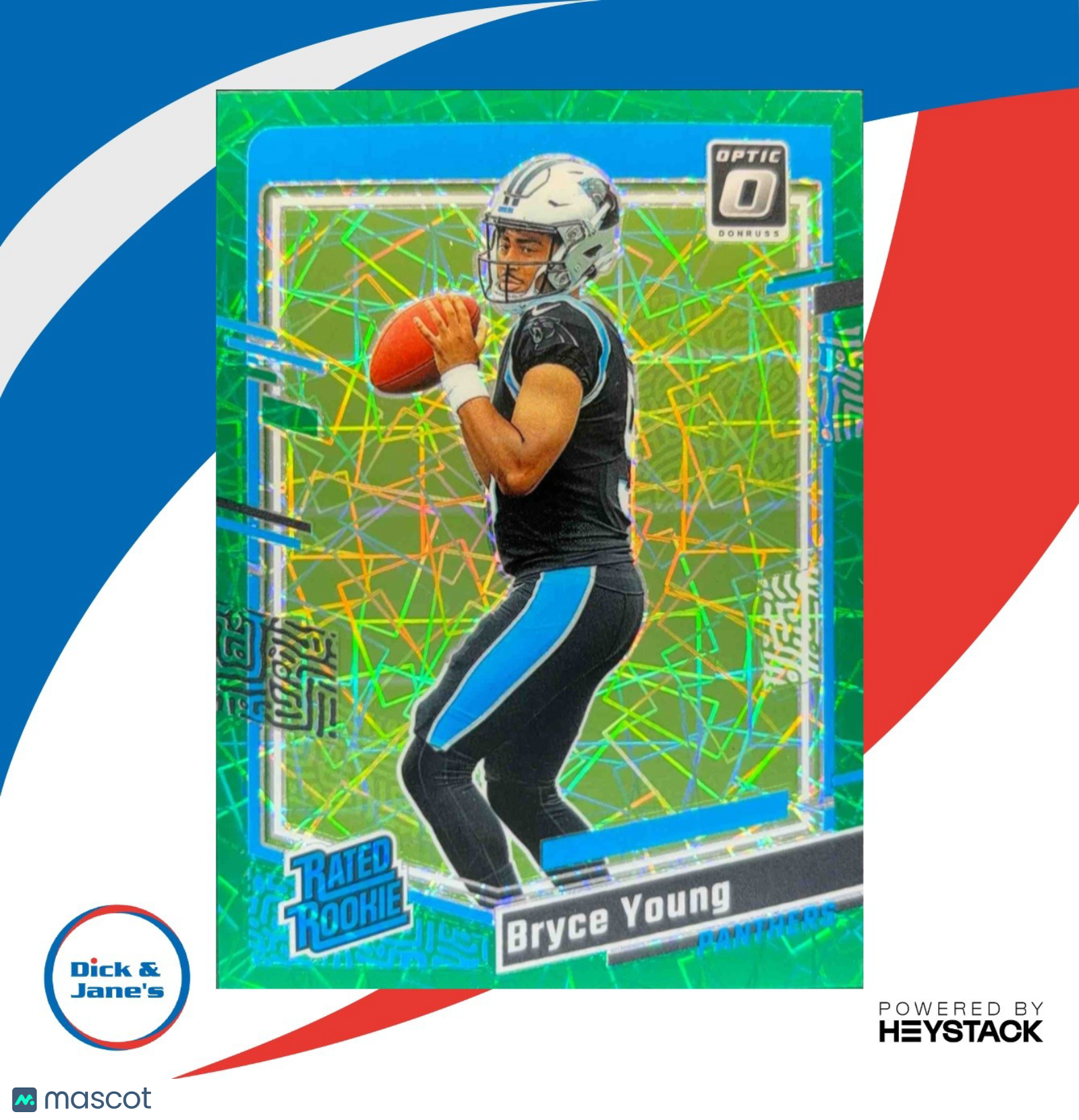 2023 Donruss Optic Bryce Young Green Velocity Prizm #213 Rated Rookie Panthers - Sports Cards