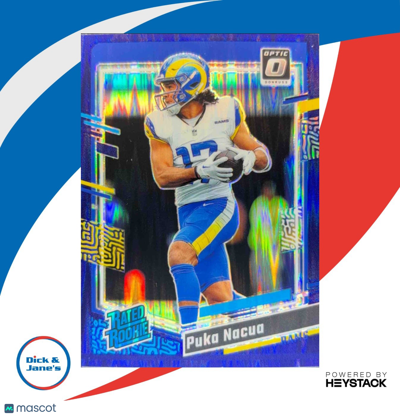 2023 Donruss Optic Puka Nacua Purple Shock Prizm #238 RC Rated Rookie LA Rams - Sports Cards