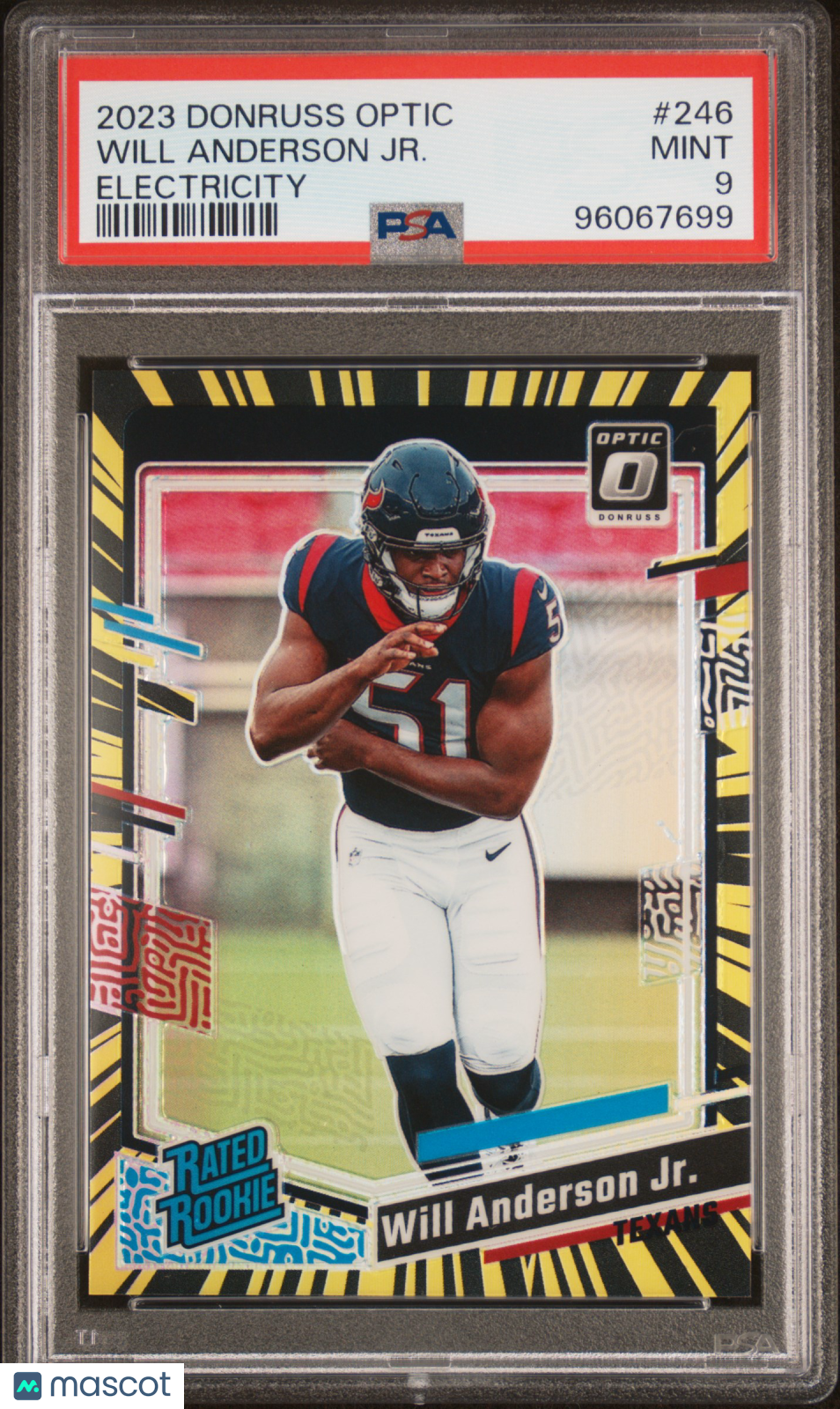 2023 Donruss Optic Will Anderson JR. Electricity Rookie 246 PSA 9 Houston Texans - Graded Sports Cards