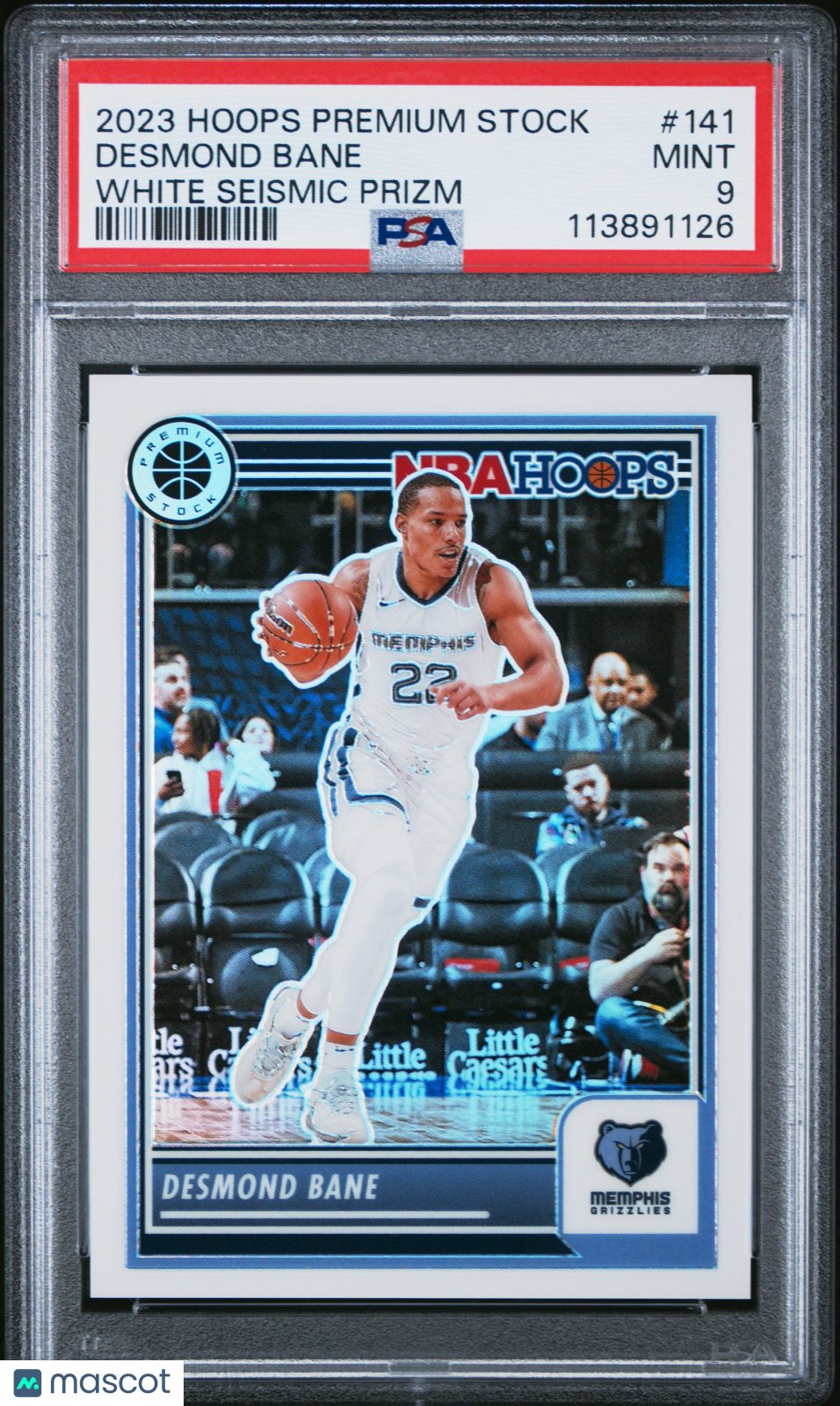 2023 Hoops Premium Stock Desmond Bane White Seismic Prizm PSA 9 Memphis - Graded Sports Cards