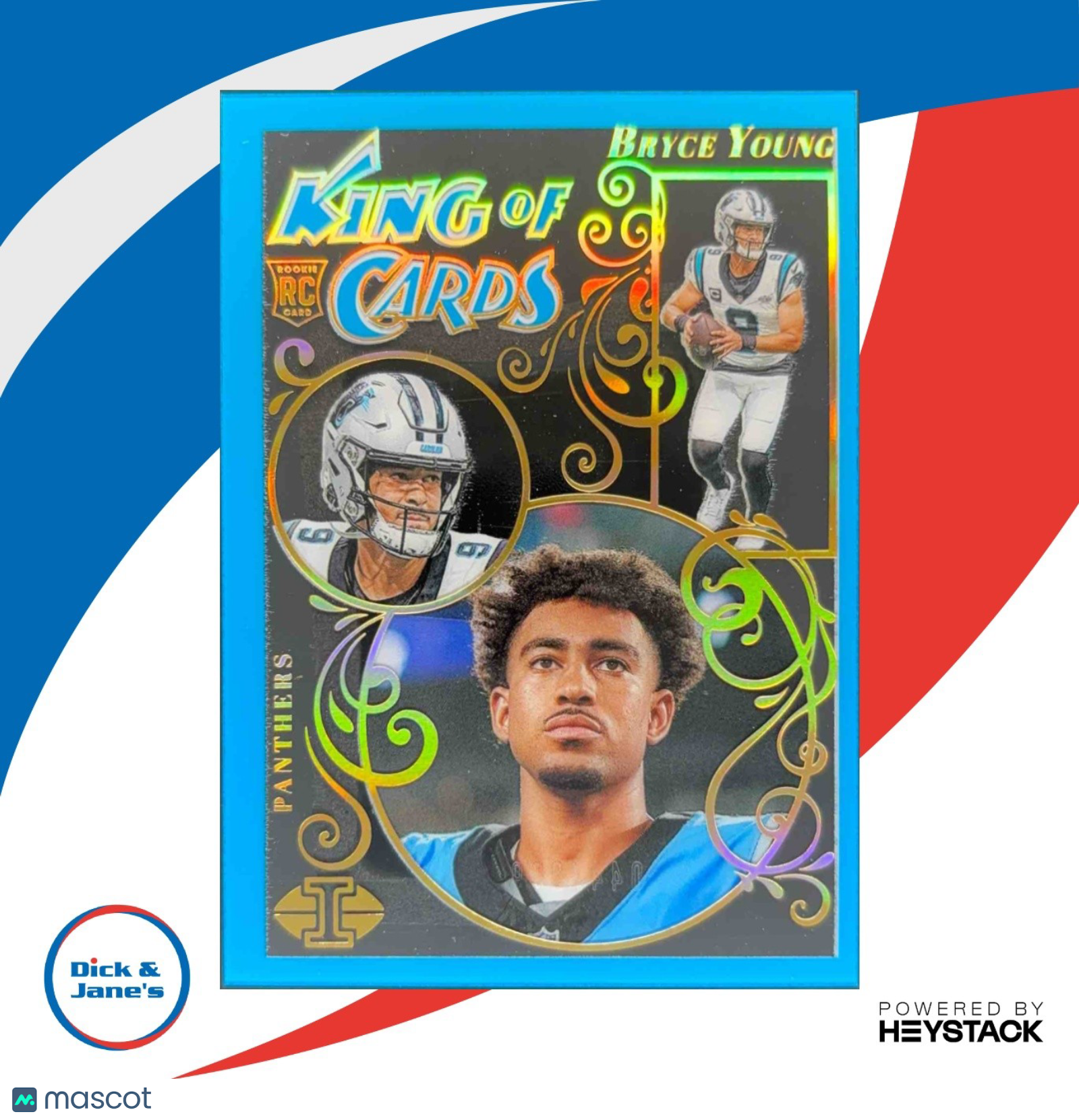 2023 Illusions Bryce Young King of Cards Light Blue 44/299 RC Carolina Panthers - Sports Cards