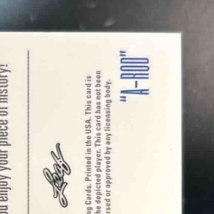 2023 Leaf A Bronx Legacy Alex Rodriguez Nicknames 1/1 NY Yankees ’A-Rod’ Auto - Sports Cards