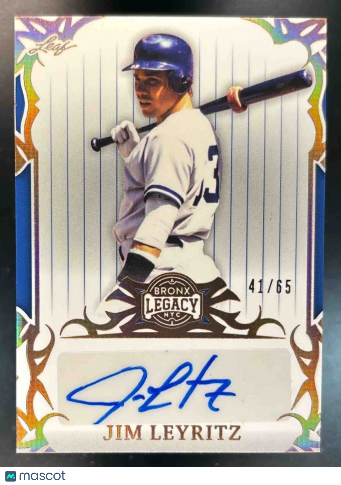 2023 Leaf A Bronx Legacy Jim Leyritz Auto /65 - Non-Sports Cards