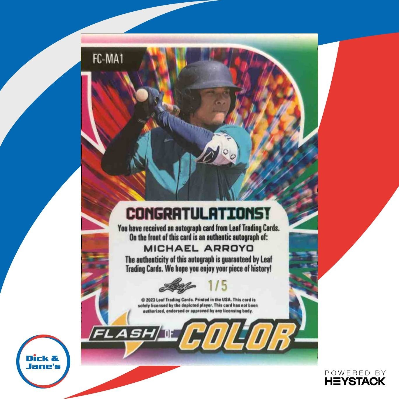 2023 Leaf Eclectic Michael Arroyo Flash of Color /5 #FC-MA1 Auto - Sports Cards