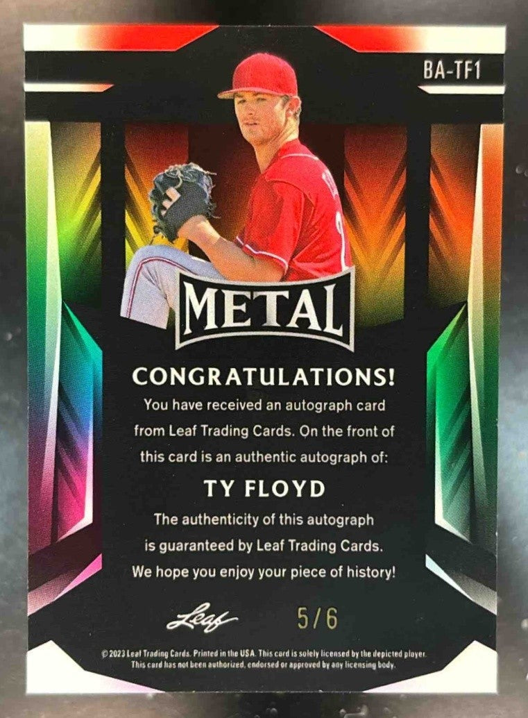 2023 Leaf Metal Ty Floyd Auto /6 #BA-TF1 - Sports Cards