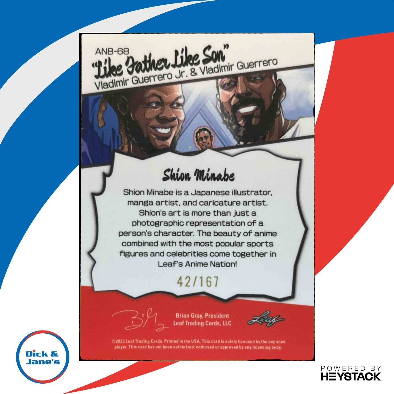 2023 Leaf Web Exclusives Vladimir Guerrero Jr. Anime Nation #ANB-68 /167 - Sports Cards