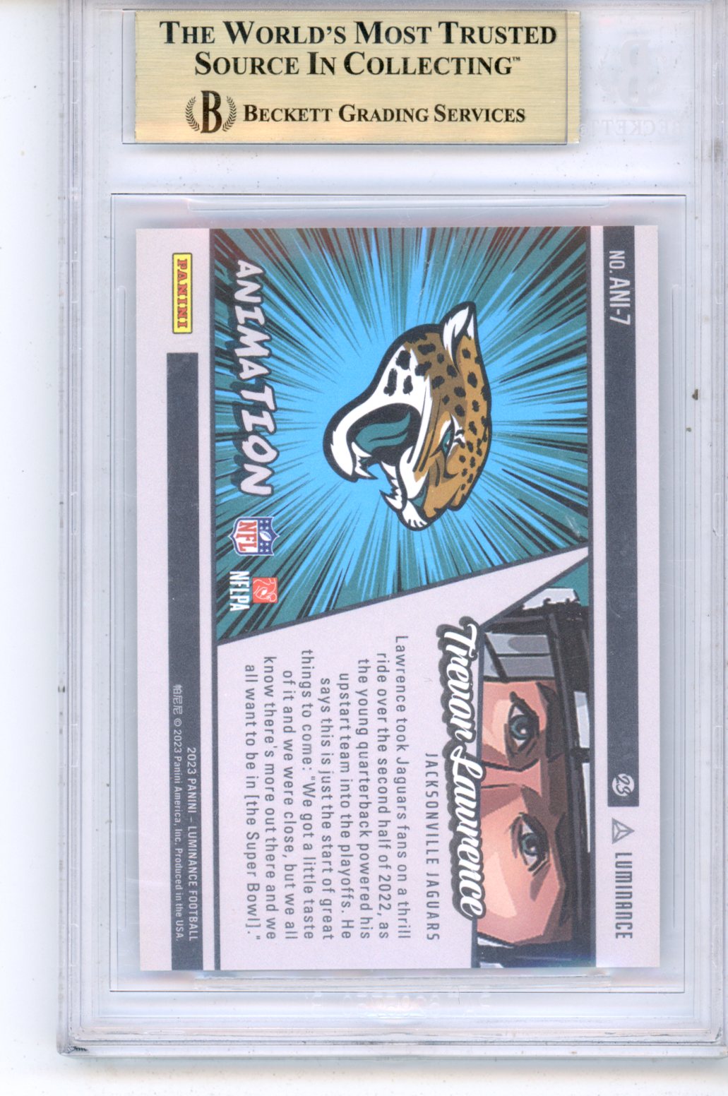 2023 Luminance Animation Trevor Lawrence BGS 9.5 GEM MINT Jacksonville Jaguars - Graded Sports Cards