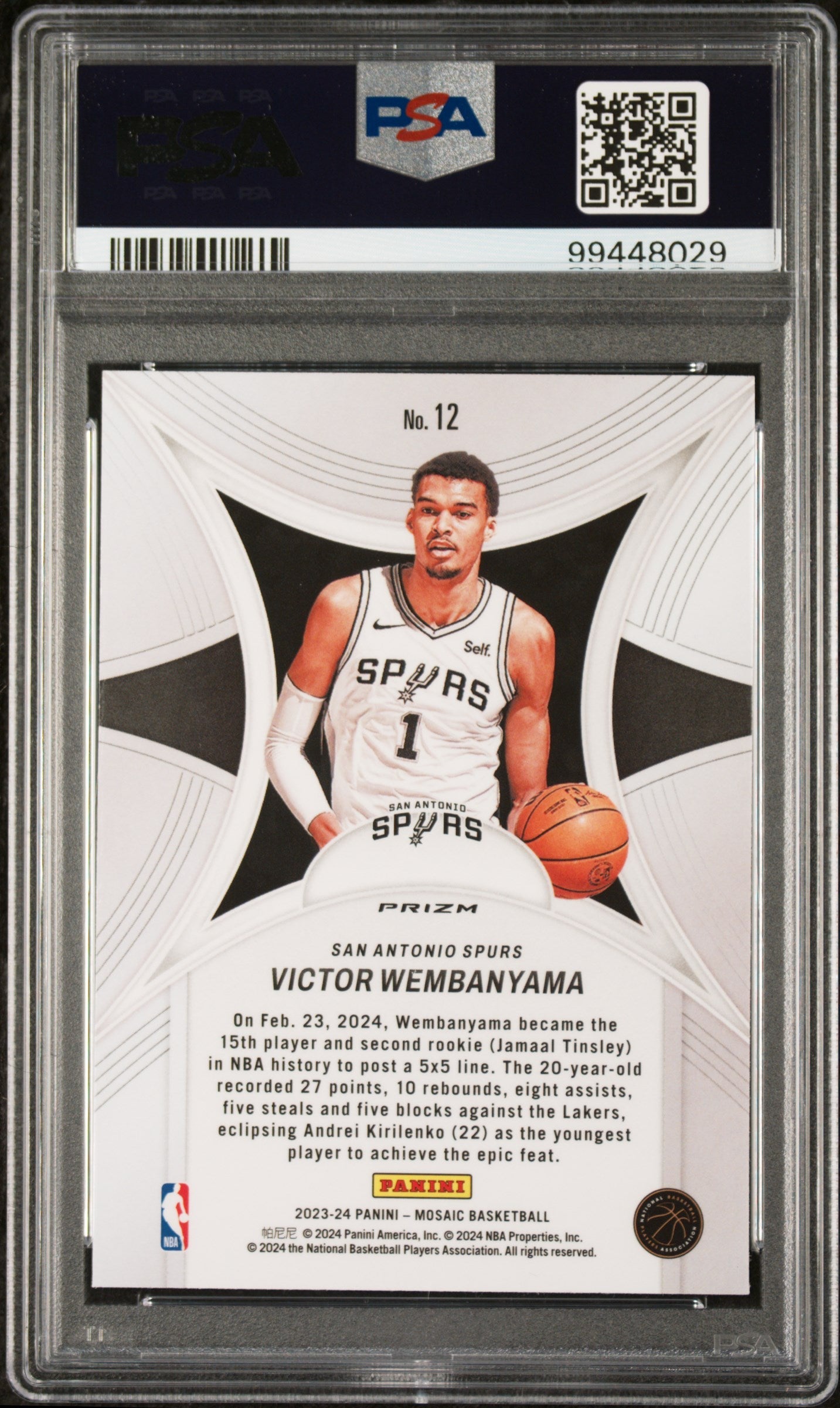 2023 Mosaic Epic Performers Victor Wembanyama Green Rookie PSA 9 MINT Spurs - Graded Sports Cards