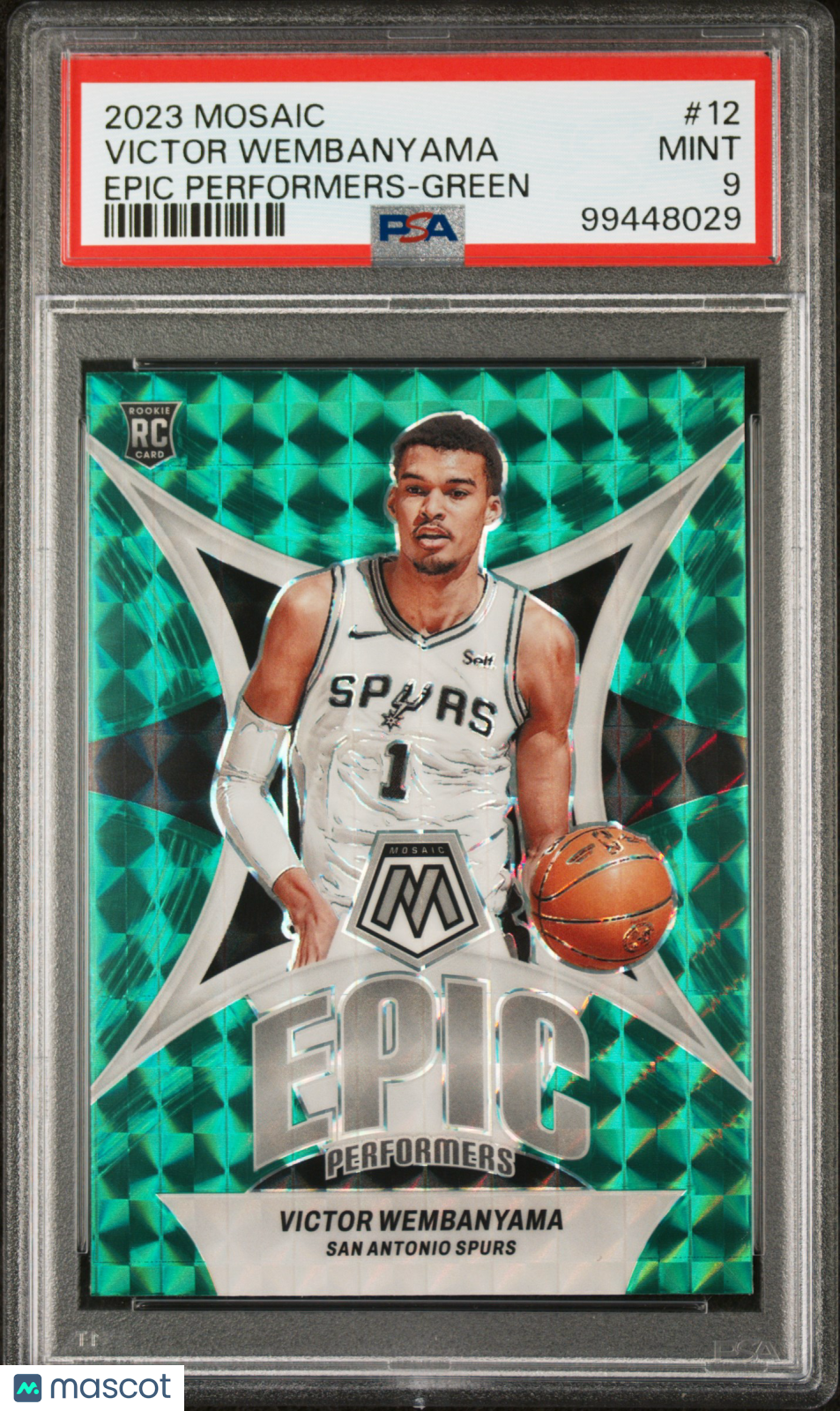 2023 Mosaic Epic Performers Victor Wembanyama Green Rookie PSA 9 MINT Spurs - Graded Sports Cards
