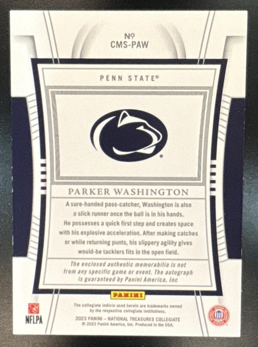 2023 National Treasures Collegiate Parker Washington /99 MEM Auto RC - Sports Cards
