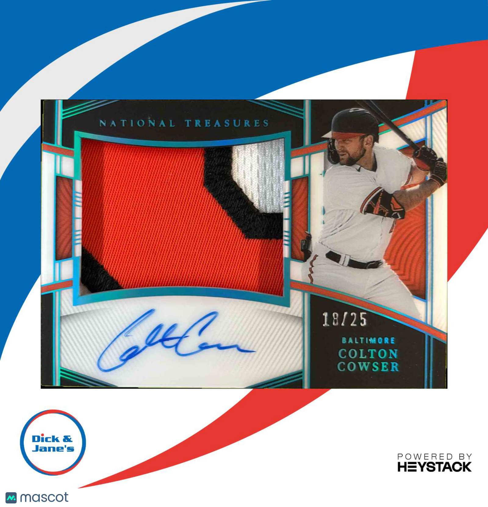 2023 National Treasures Colton Cowser Rookie Material Signature Midnight/25 Auto - Sports Cards