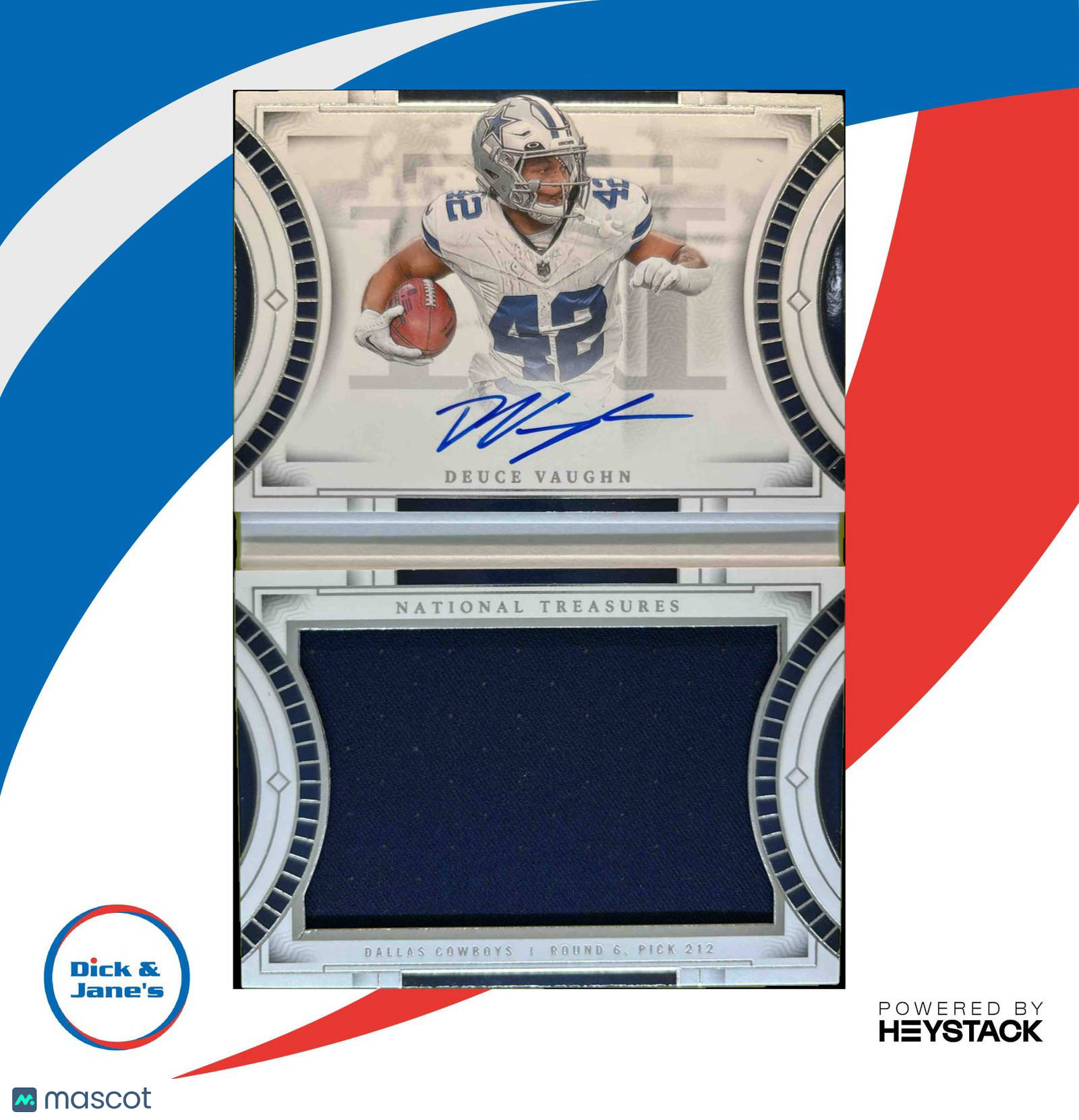 2023 National Treasures Deuce Vaughn Rookie Jumbo Prime Signatures Booklet 63/99 - Sports Cards