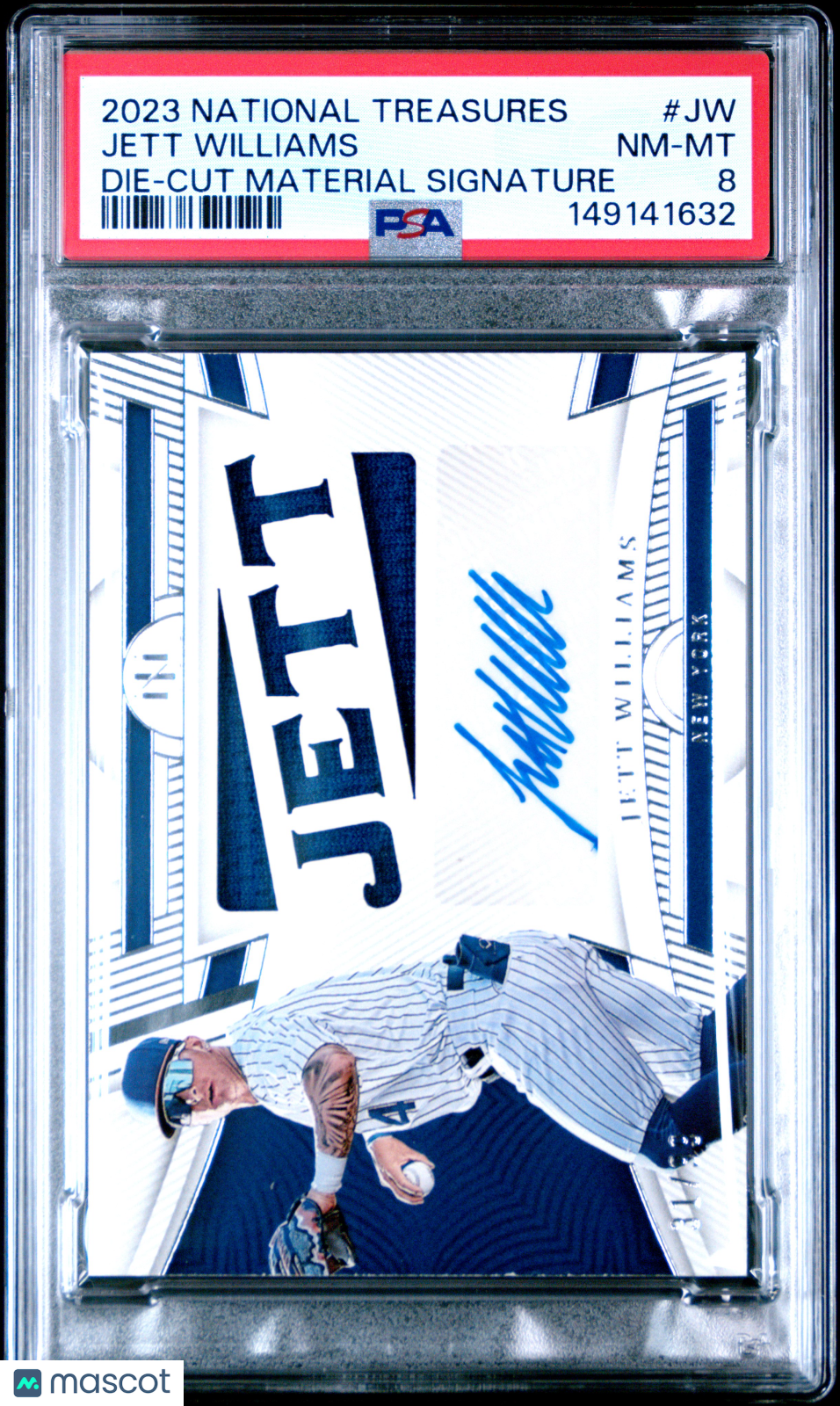 2023 National Treasures Die-Cut Material Auto Jett Williams #JW PSA 8 /99 - Graded Sports Cards