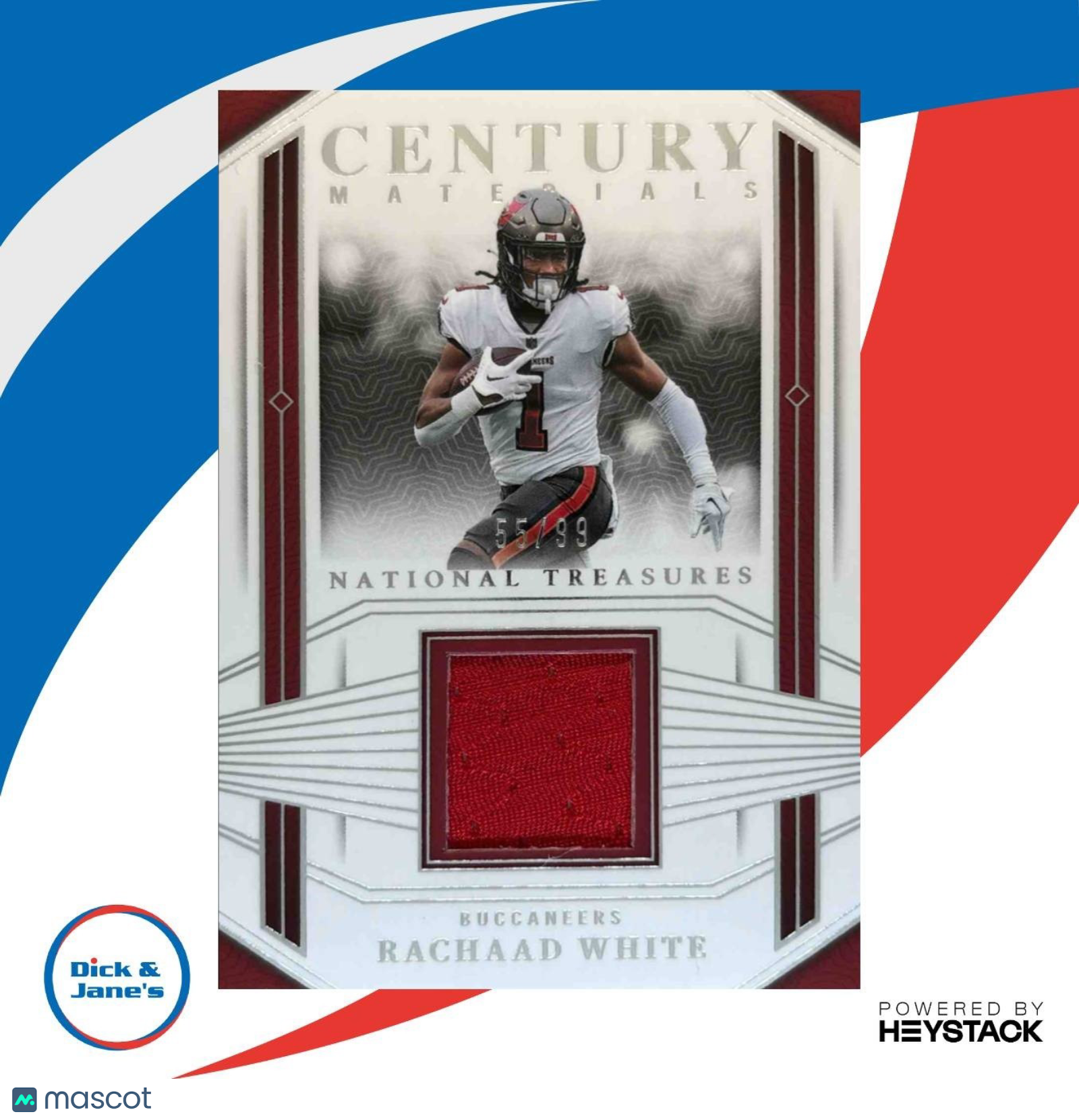 2023 National Treasures Rachaad White Century Materials /99 Tampa Bay Buccaneers - Sports Cards