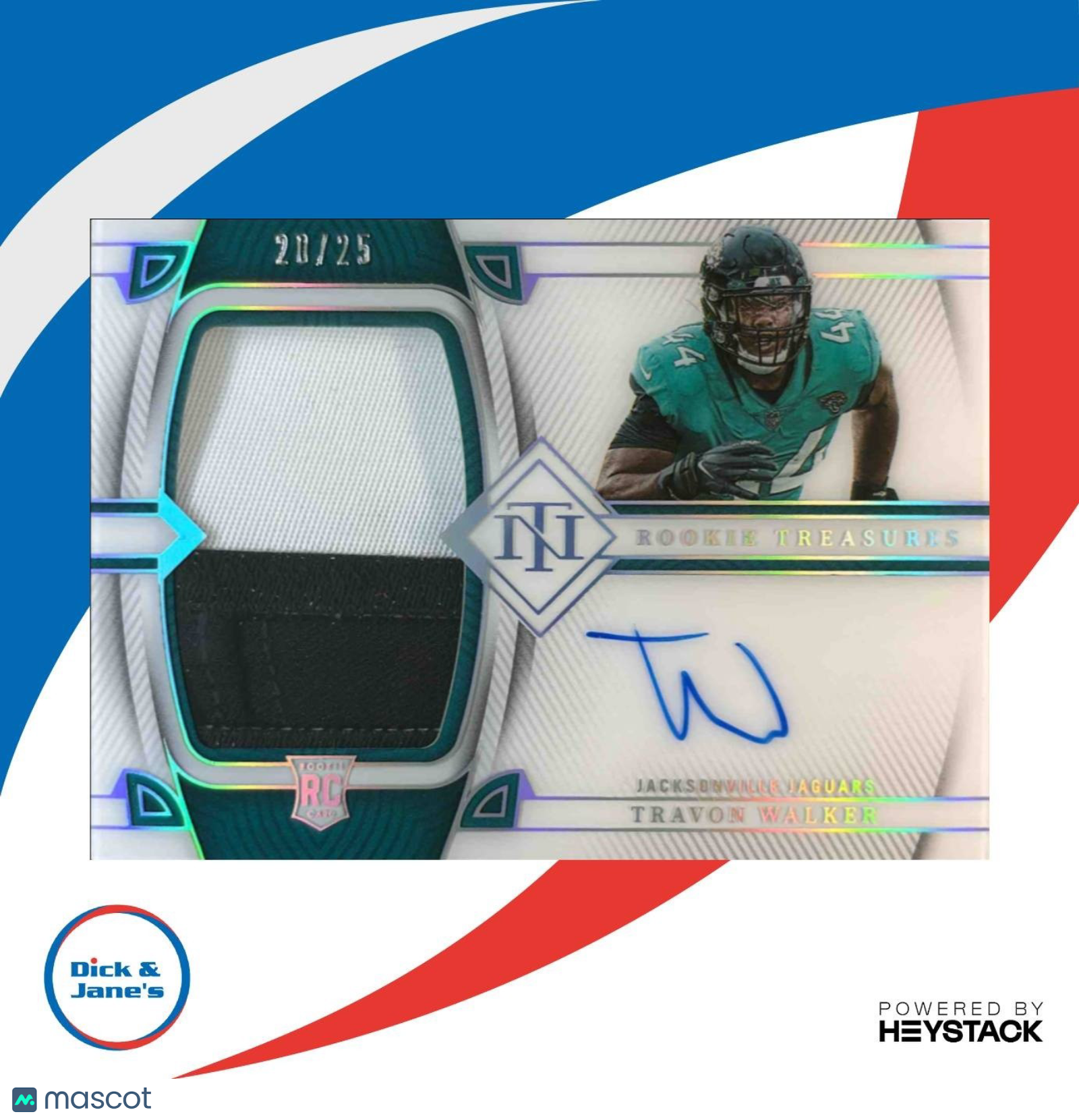 2023 National Treasures Travon Walker 2022 Playoff Silver /25 MEM Auto Jaguars - Sports Cards