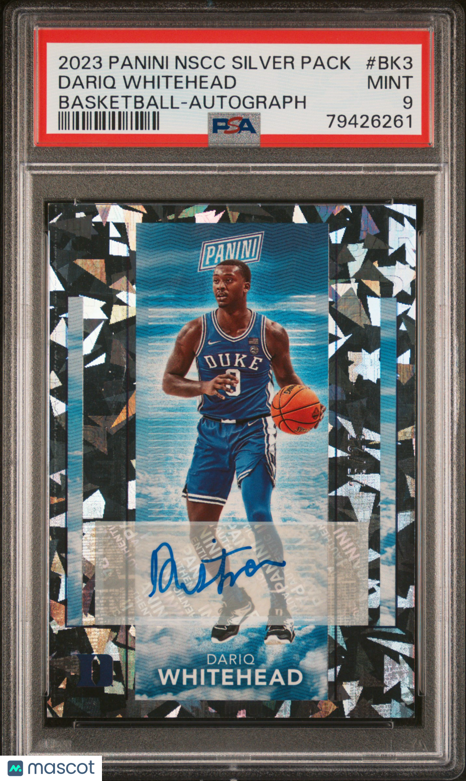 2023 NSCC Silver Packs Basketball Dariq Whitehead Autograph 25/25 PSA 9 Duke - Graded Sports Cards