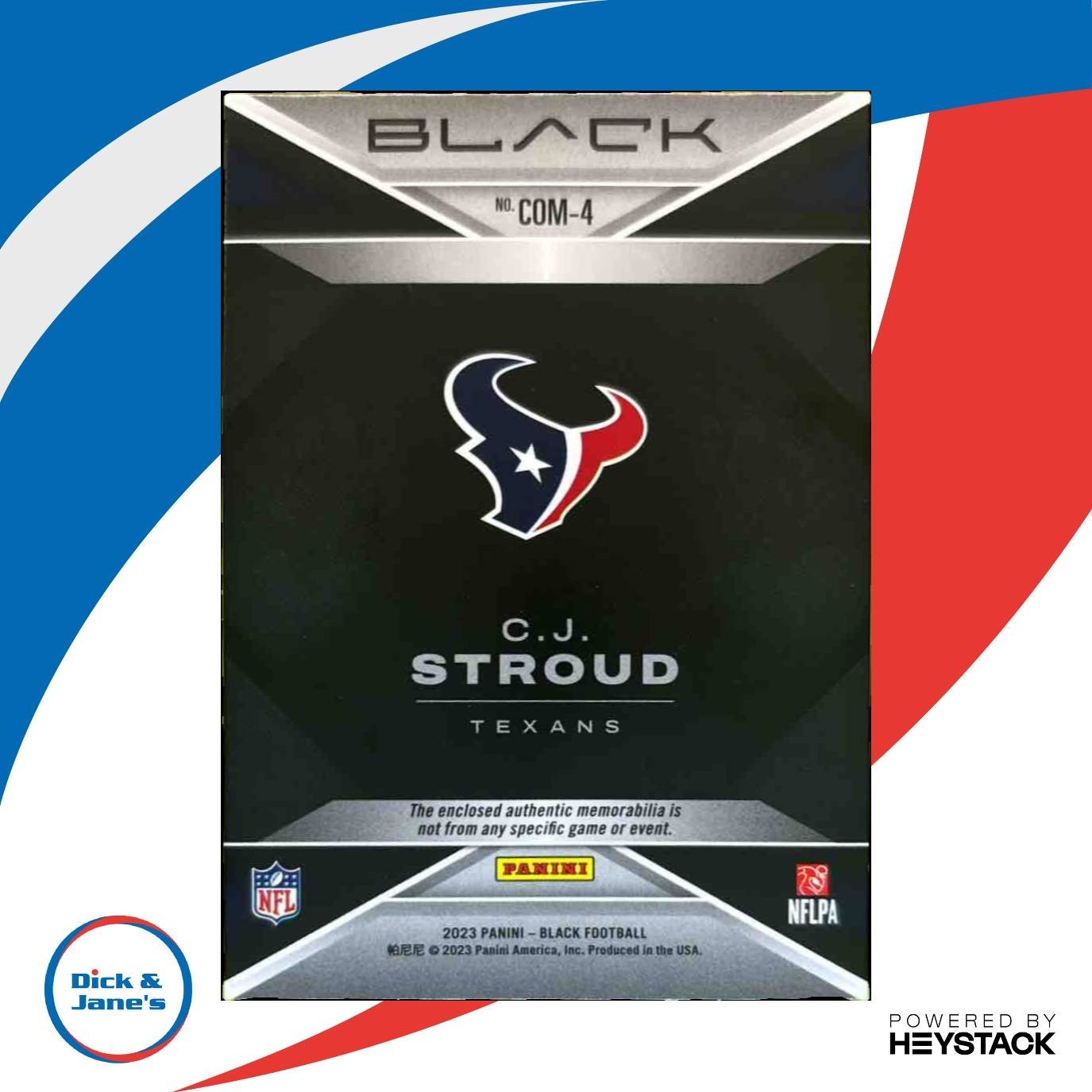 2023 Panini Black C.J. Stroud Components Citrine /50 PATCH RC Houston Texans - Sports Cards