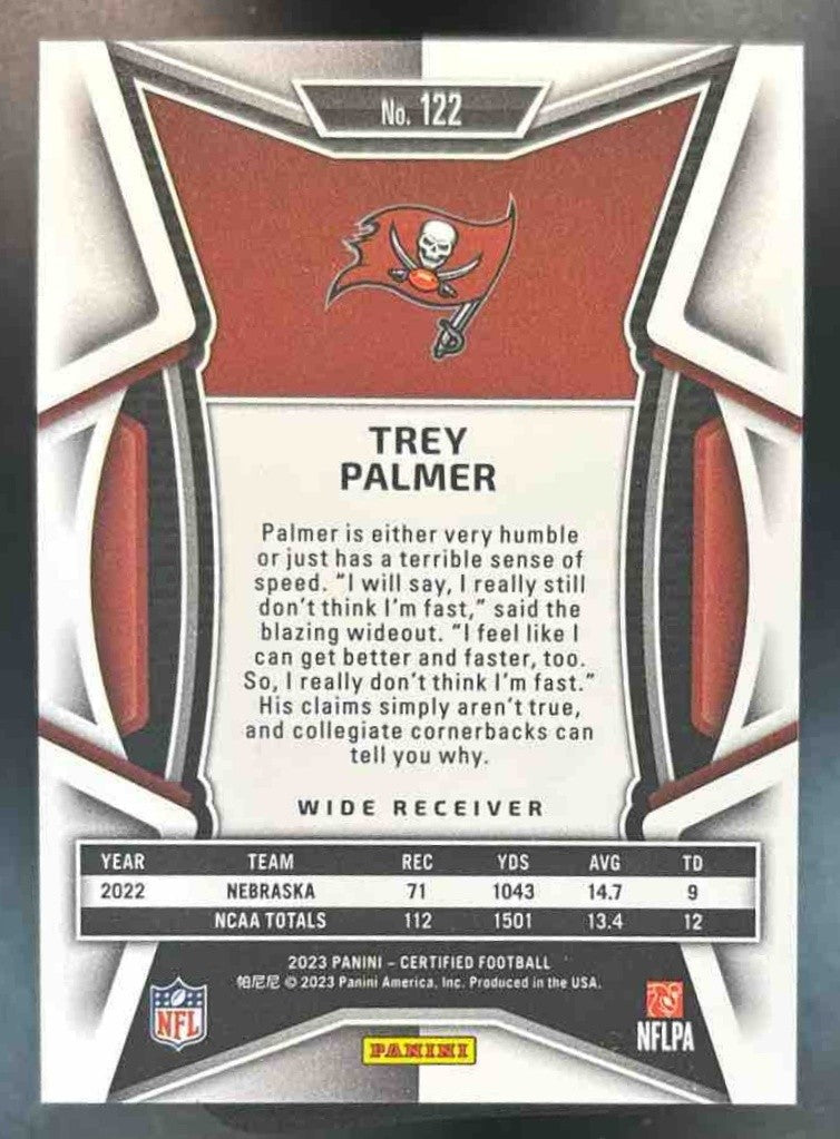 2023 Panini Certified Trey Palmer Orange Mirror /149 #122 RC Tampa Bay Buccaneer - Sports Cards