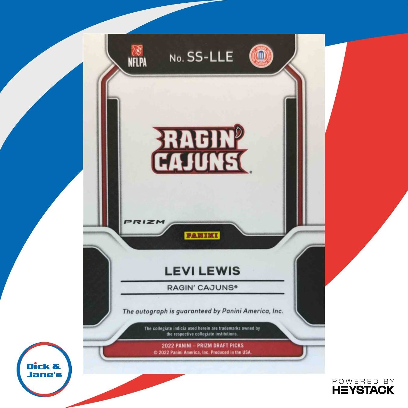 2023 Panini Chronicles Draft Picks Levi Lewis 2022 Prizm Signatures Red Ice - Sports Cards