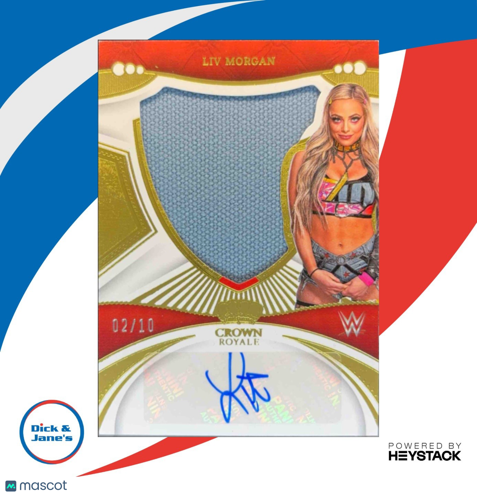 2023 Panini Chronicles WWE Liv Morgan Crown Royale Silhouettes Gold /10 MEM Auto - Sports Cards