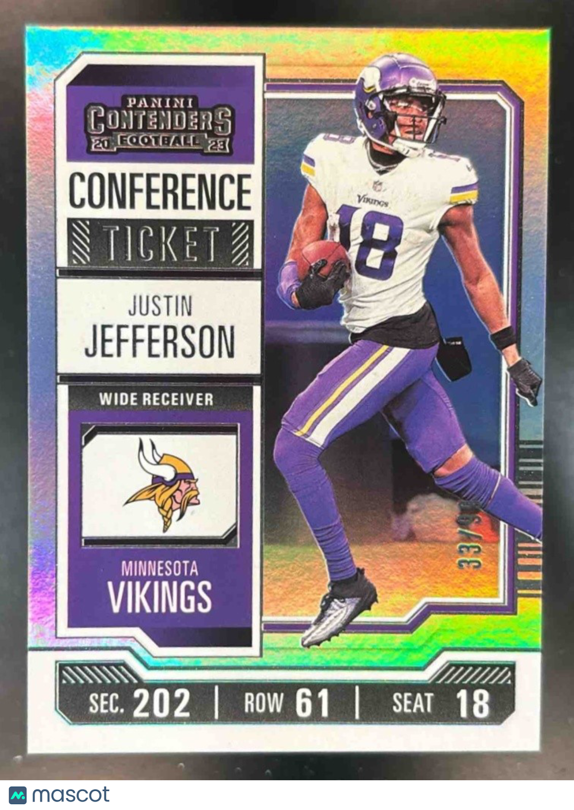 2023 Panini Contenders Justin Jefferson /99 #67 Minnesota Vikings - Sports Cards