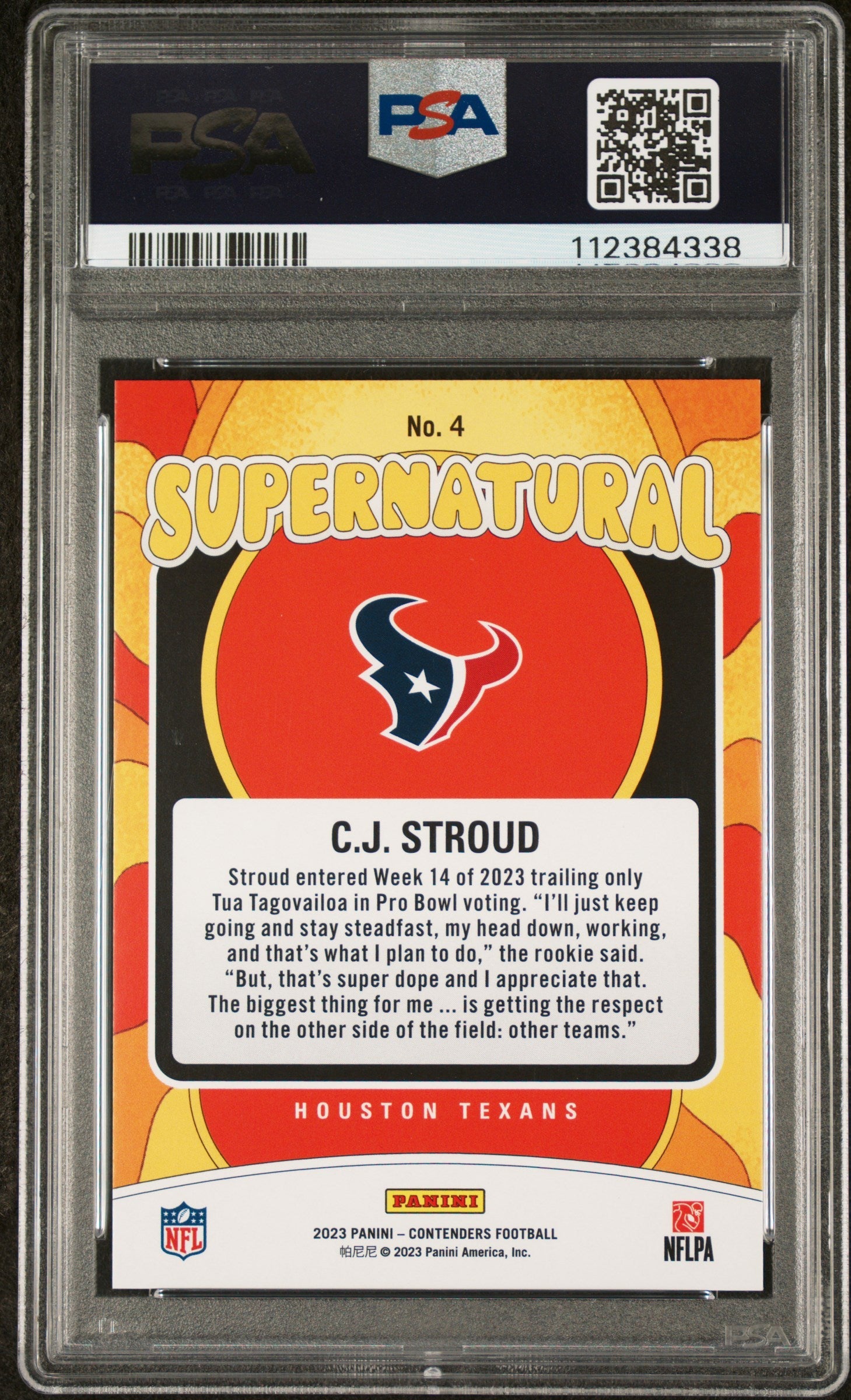 2023 Panini Contenders Supernatural CJ Stroud Gold 04/10 #4 PSA 10 - Graded Sports Cards